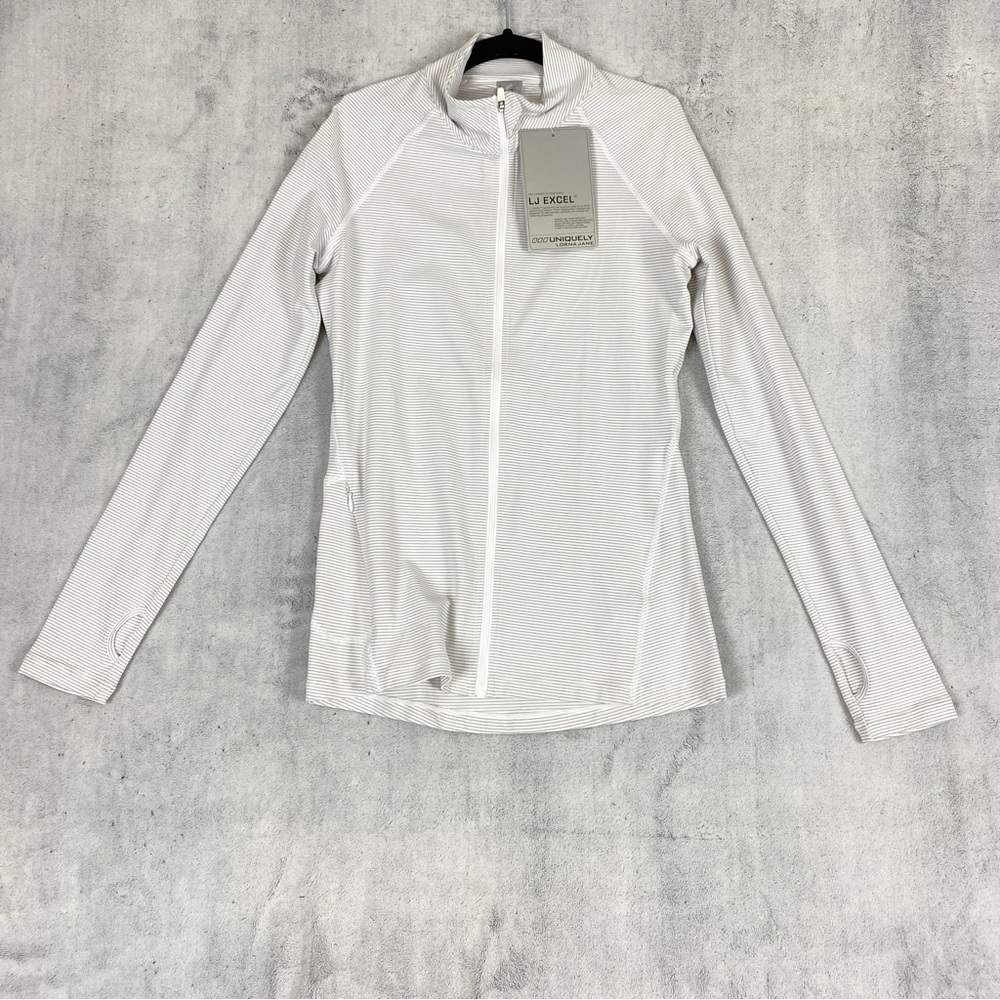 NEW Lorna Jane Unwind Zip Through Activewear Top XS Quick Dry Thumb Holes NWT